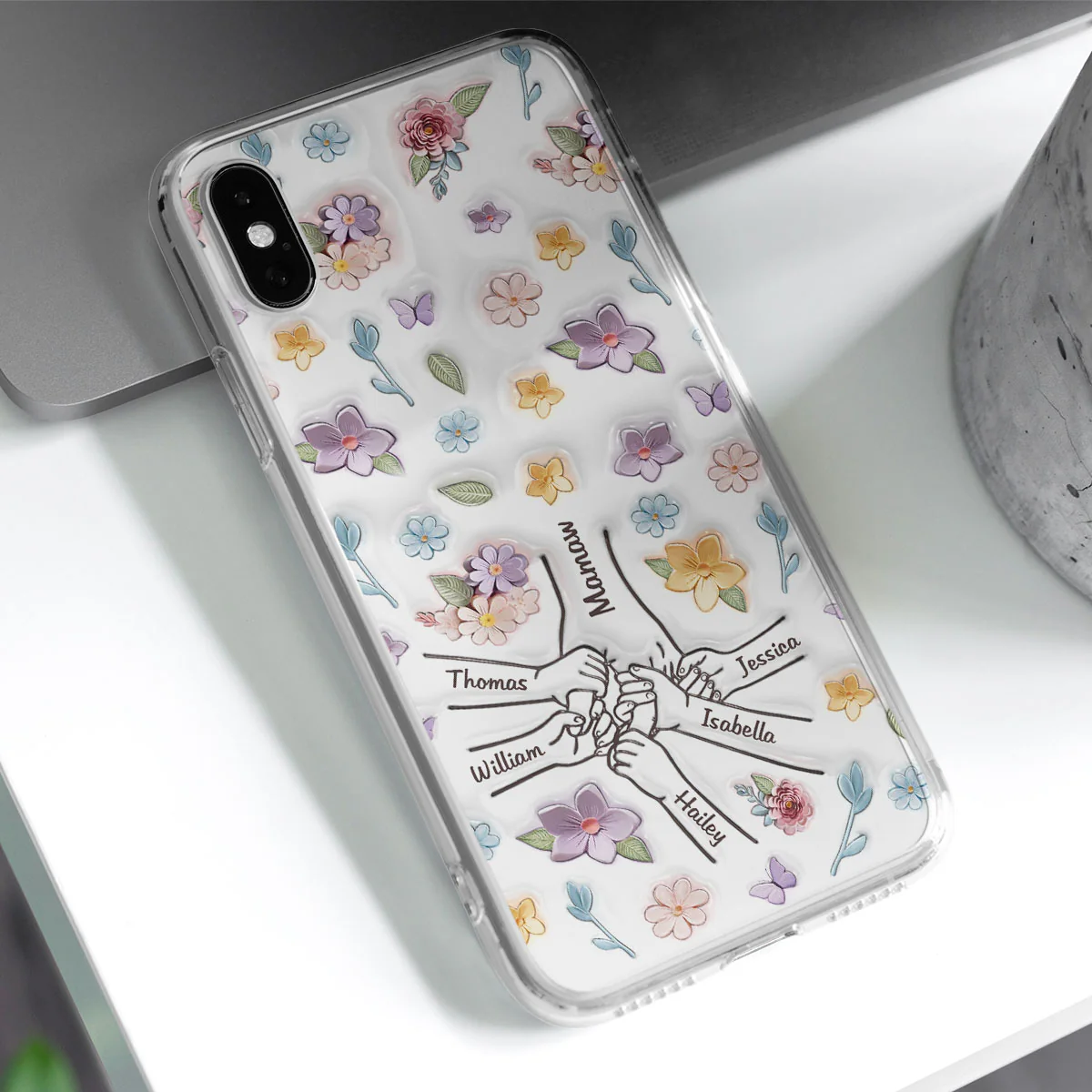 Mom You Hold My Hand Also My Heart - Personalized Custom 3D Inflated Effect Phone Case - Image 3