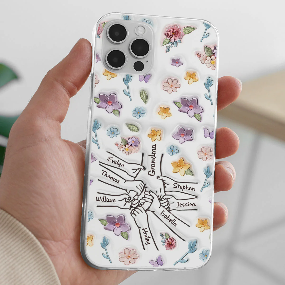 Mom You Hold My Hand Also My Heart - Personalized Custom 3D Inflated Effect Phone Case - Image 4
