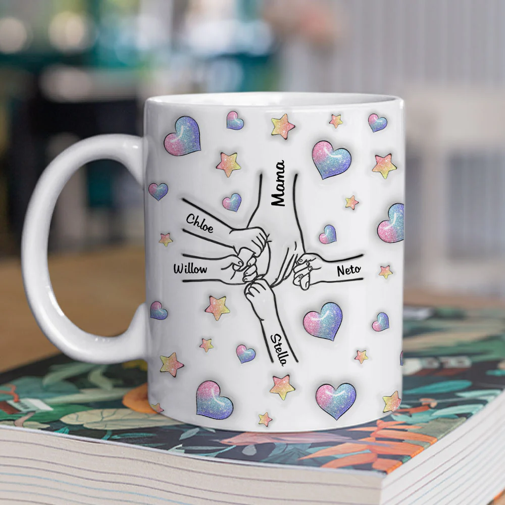Mom You Hold Our Hearts - Personalized Custom 3D Inflated Effect Mug - Image 2