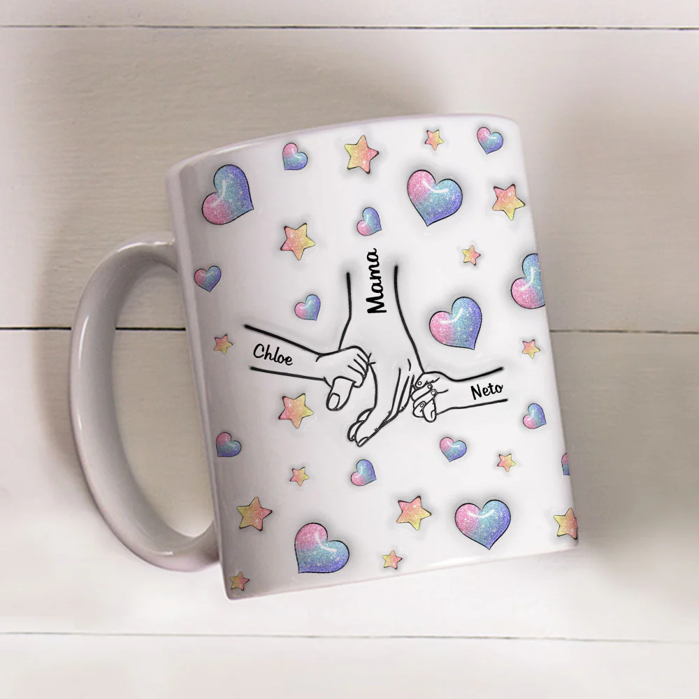 Mom You Hold Our Hearts - Personalized Custom 3D Inflated Effect Mug - Image 4