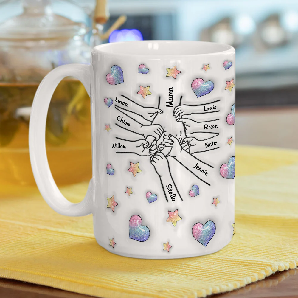 Mom You Hold Our Hearts - Personalized Custom 3D Inflated Effect Mug - Image 9