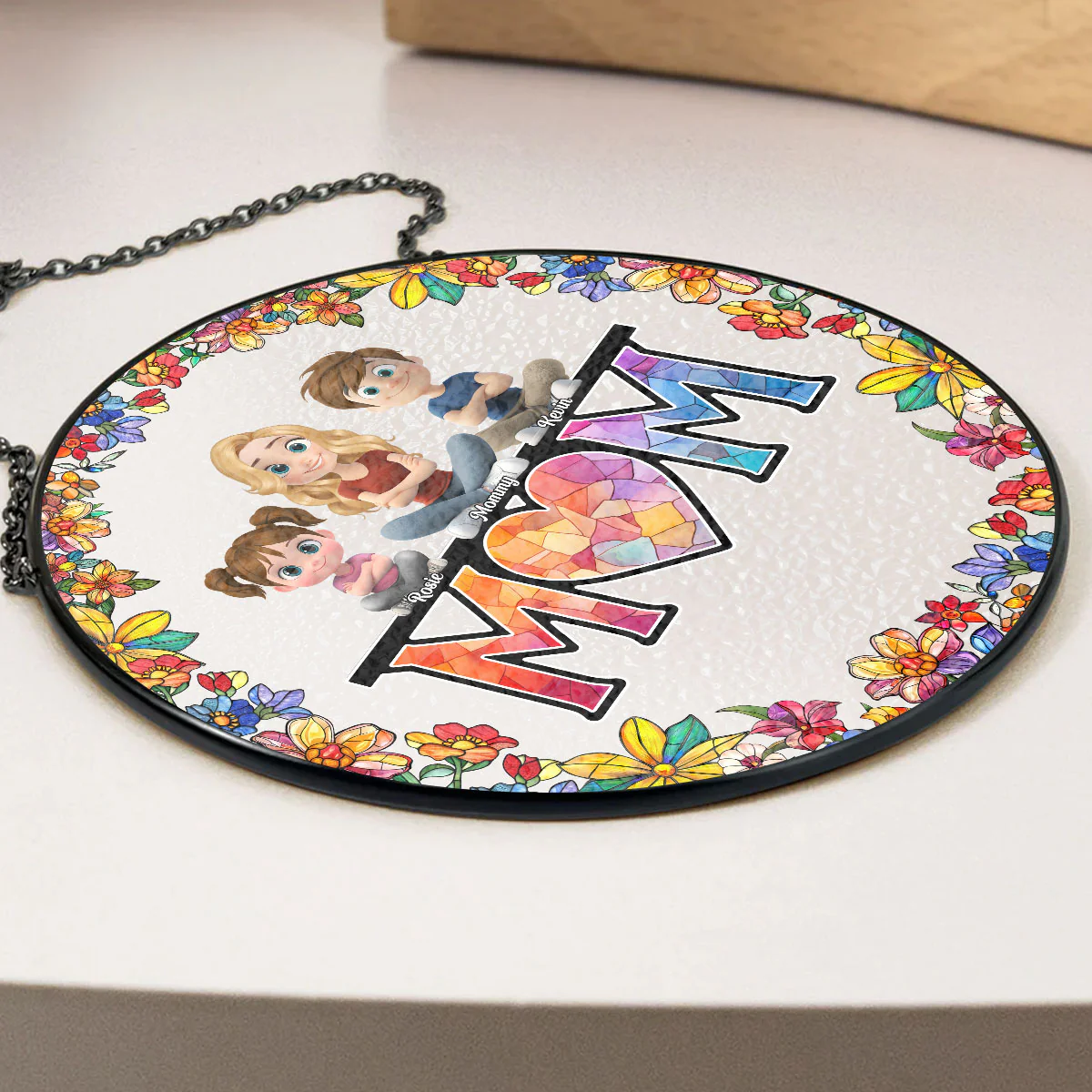 Mommy And Children - Personalized Custom Window Hanging Suncatcher - Image 3