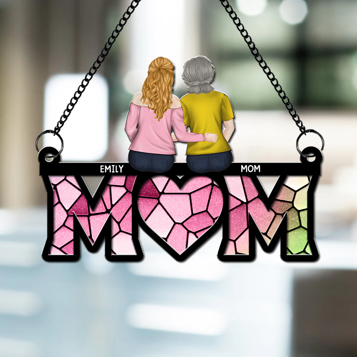 Mommy And Daughter - Personalized Custom Suncatcher - Image 2