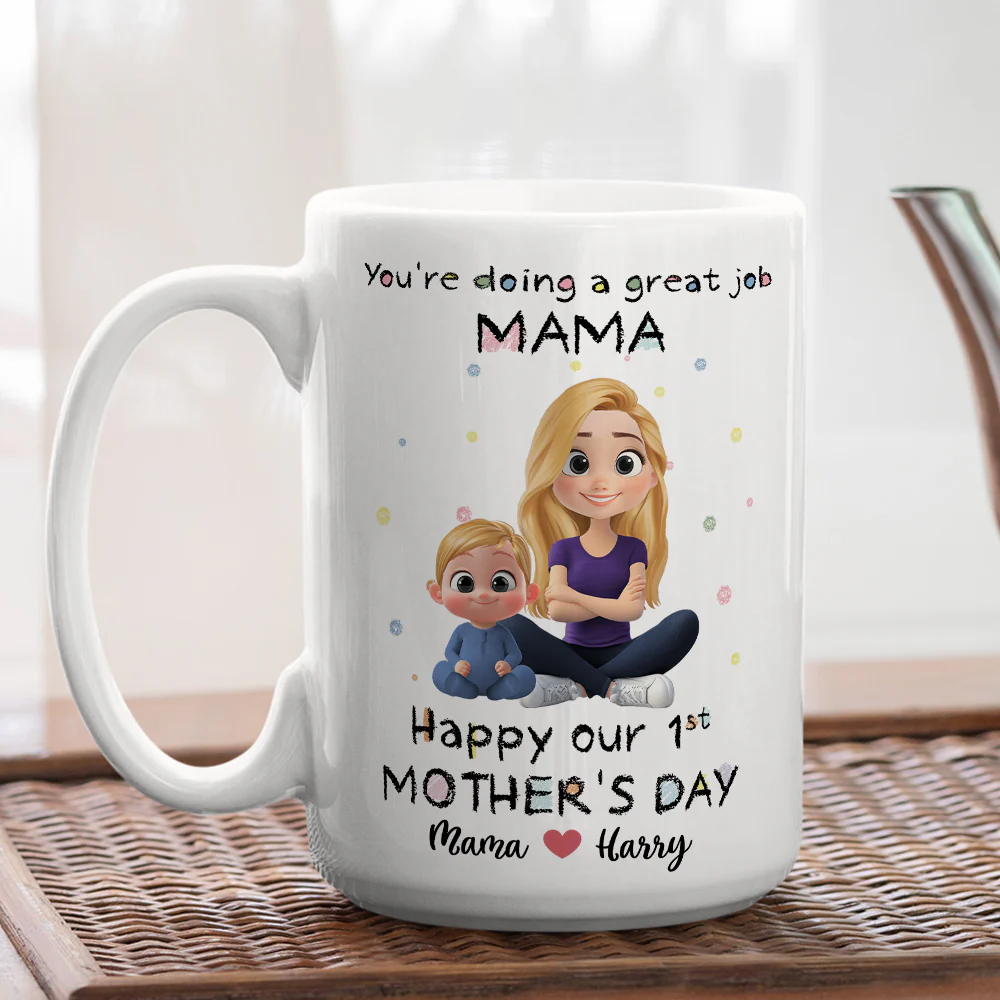 Mommy And Kid - Personalized Custom Coffee Mug - Image 4