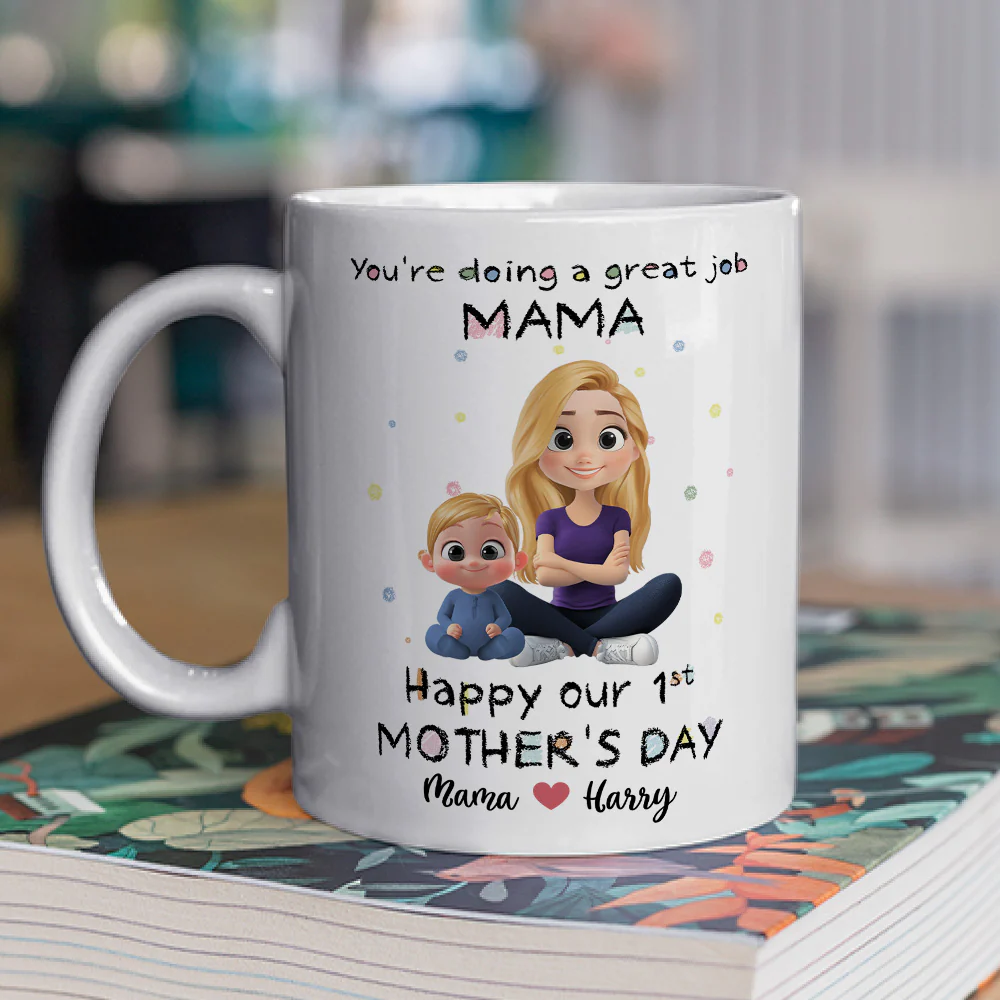 Mommy And Kid - Personalized Custom Coffee Mug - Image 5