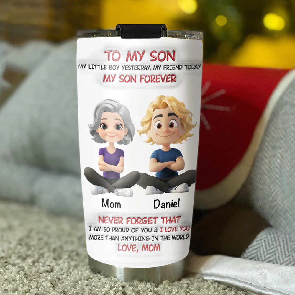 Mommy And Son Forever - Personalized Custom 3D Inflated Effect Tumbler - Image 3