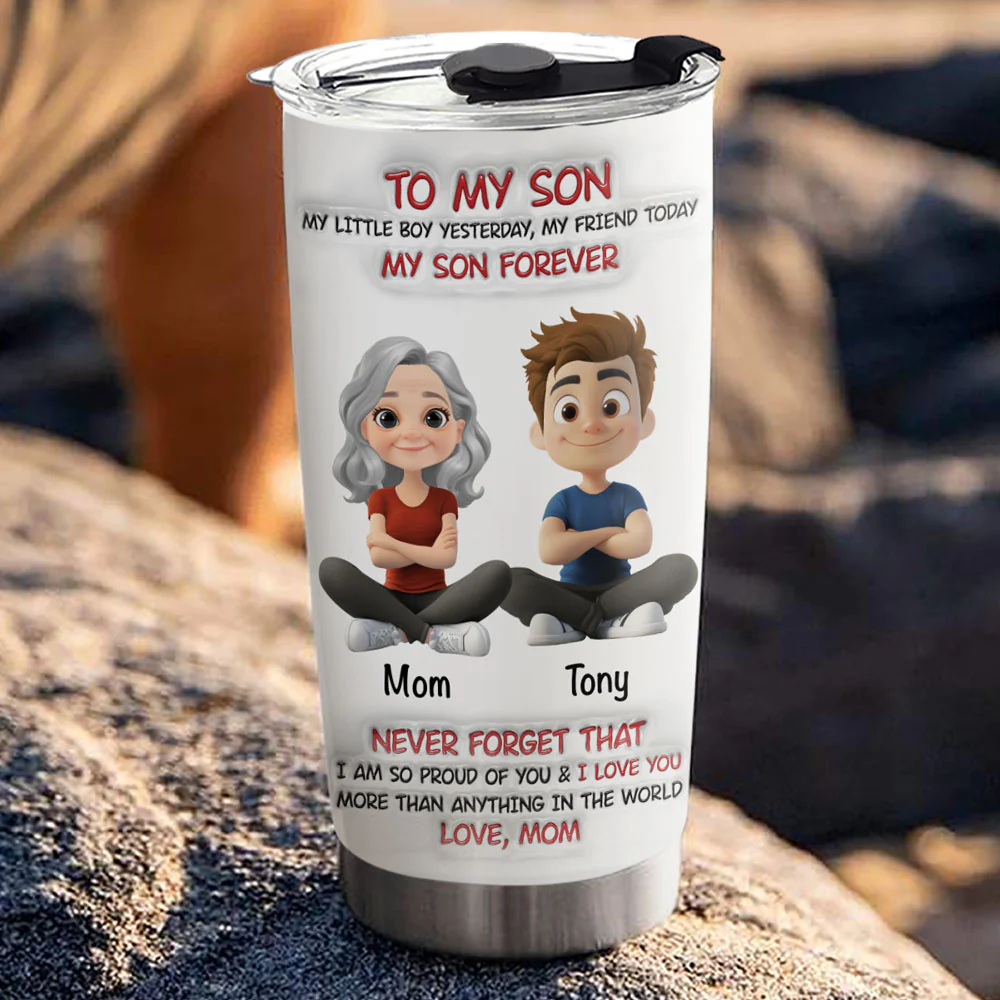 Mommy And Son Forever - Personalized Custom 3D Inflated Effect Tumbler - Image 4