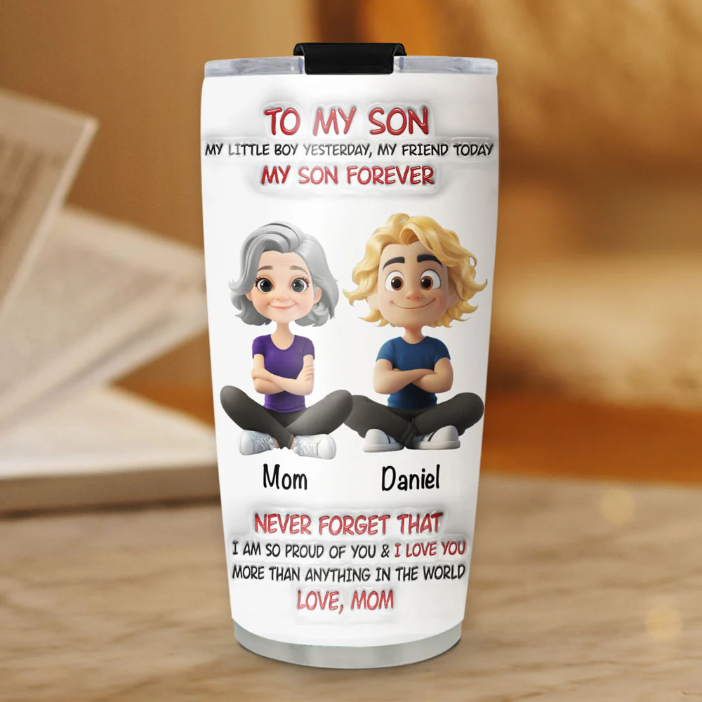 Mommy And Son Forever - Personalized Custom 3D Inflated Effect Tumbler - Image 5