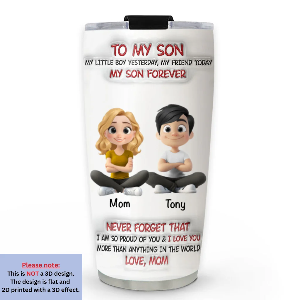Mommy And Son Forever - Personalized Custom 3D Inflated Effect Tumbler - Image 6