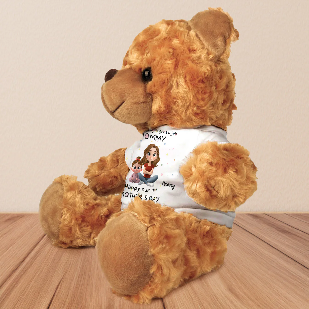 Mommy Doing A Great Job Happy Mother Day - Personalized Custom Cuddle Bear - Image 3