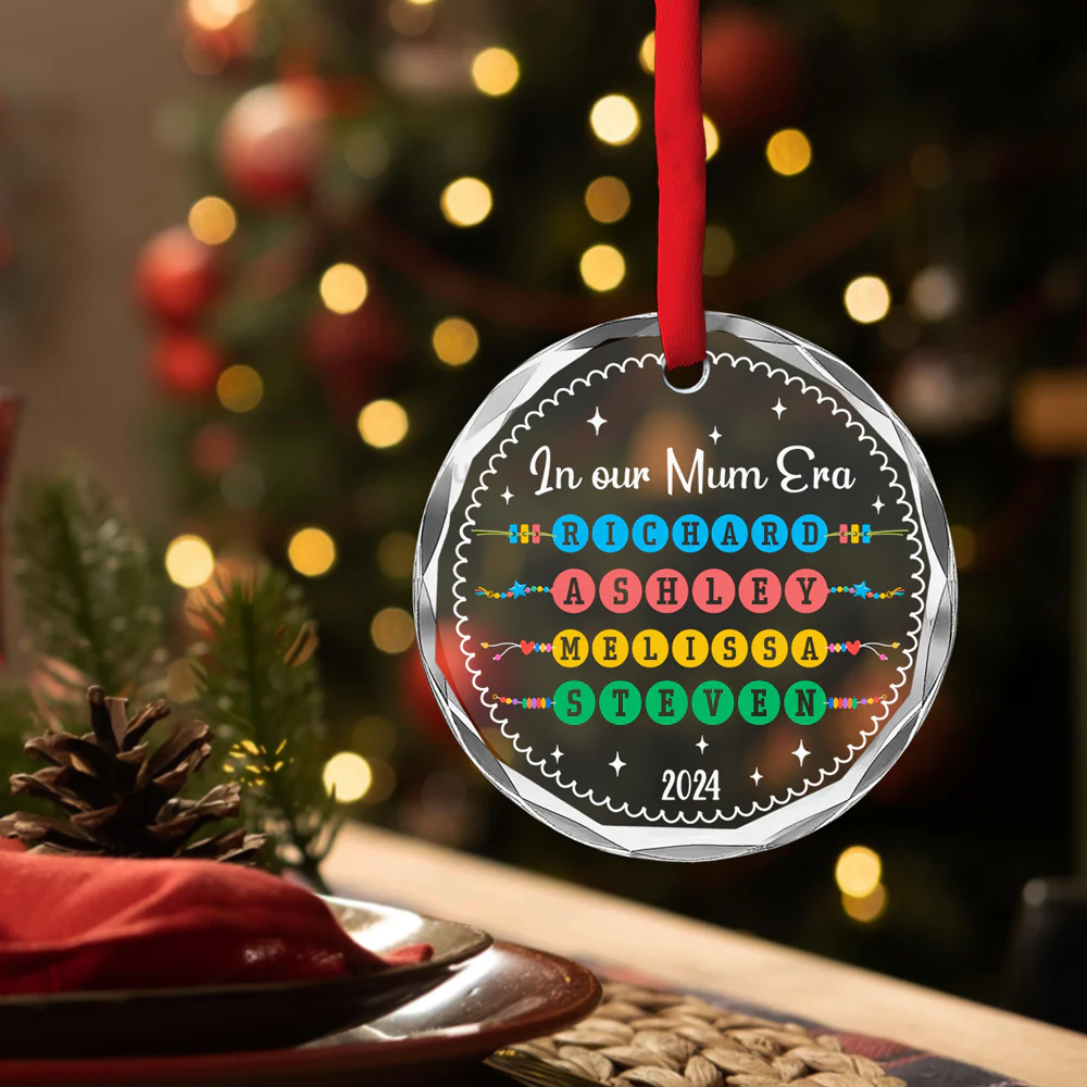Mommy Era - Personalized Custom Glass Ornament - Image 2