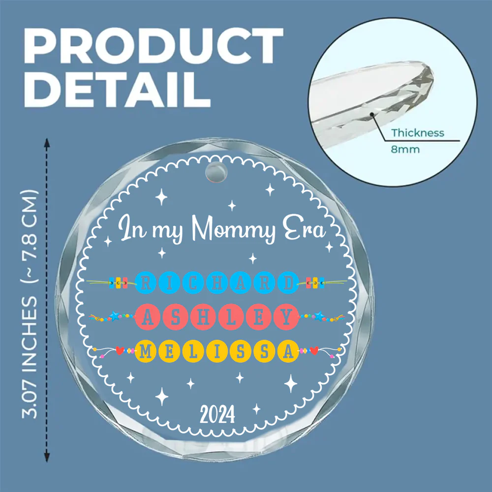 Mommy Era - Personalized Custom Glass Ornament - Image 5