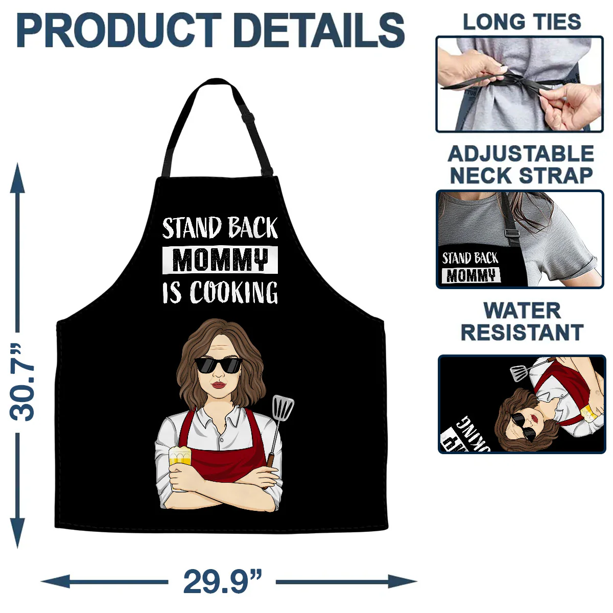 Mommy Is Cooking Step Away - Personalized Custom Apron - Image 3