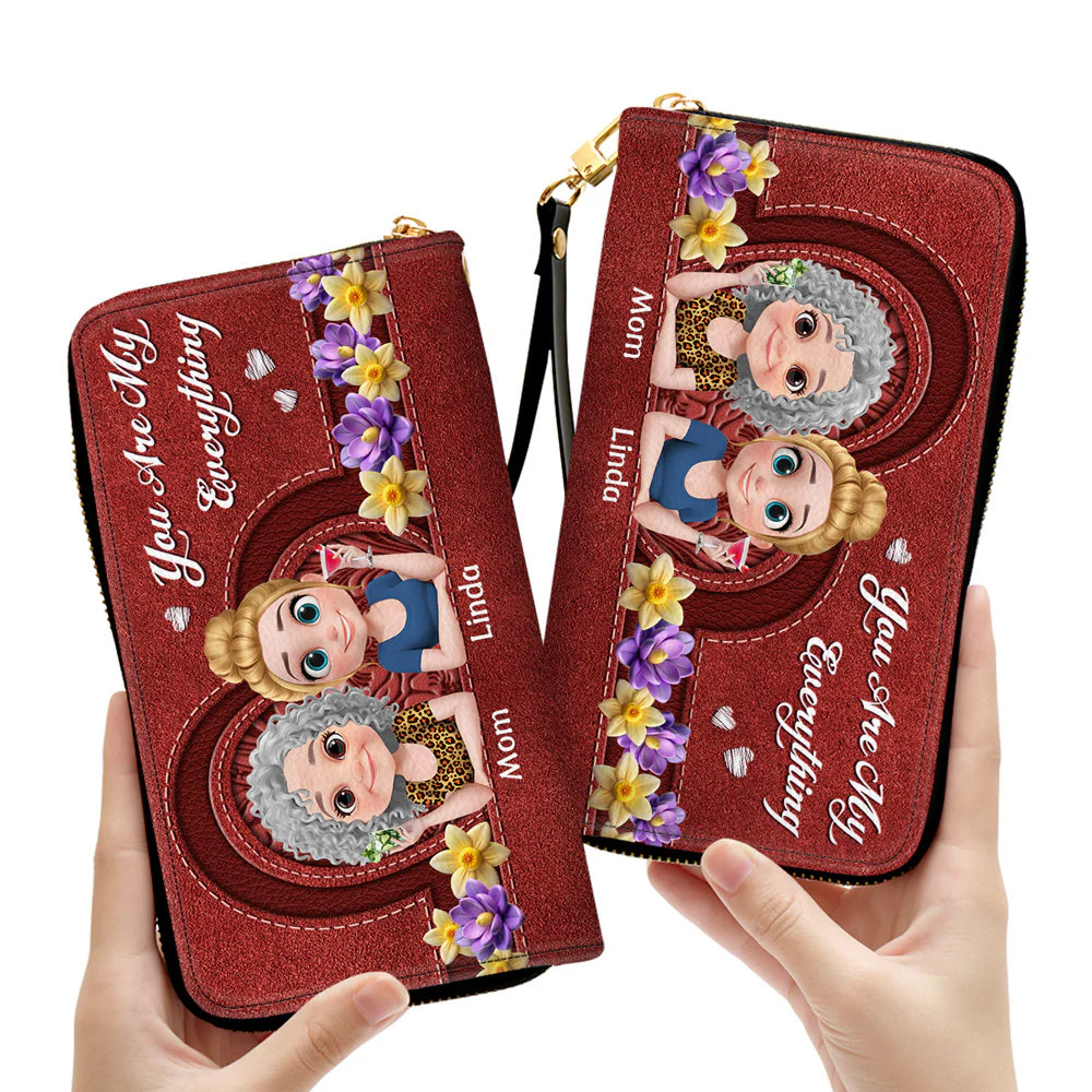 Mommy You Are My Everything - Personalized Custom Leather Wallet - Image 3