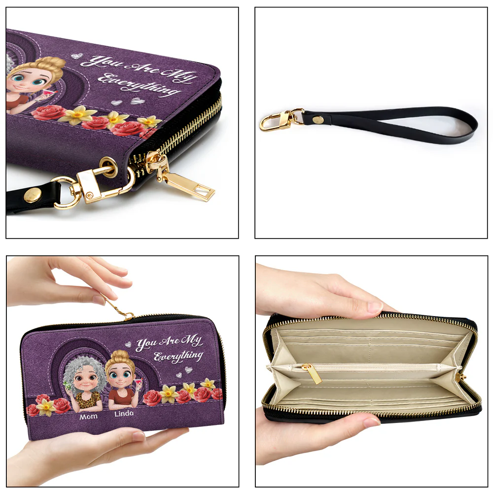 Mommy You Are My Everything - Personalized Custom Leather Wallet - Image 4