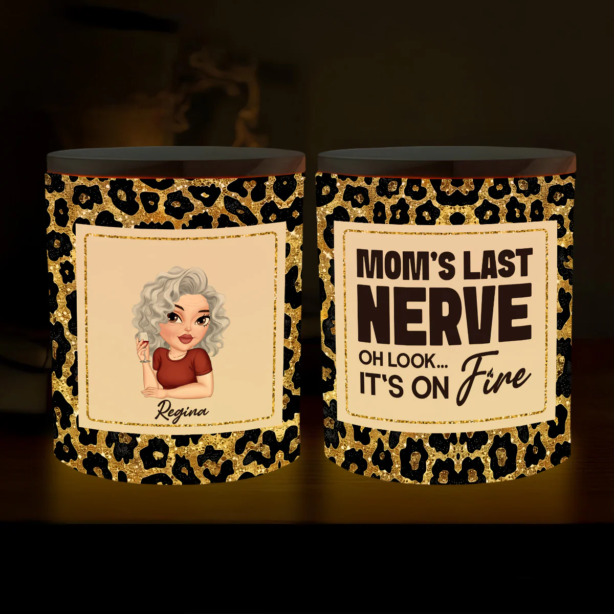 Mom Last Nerve - Personalized Custom Glass Jar With LED Candle - Image 4