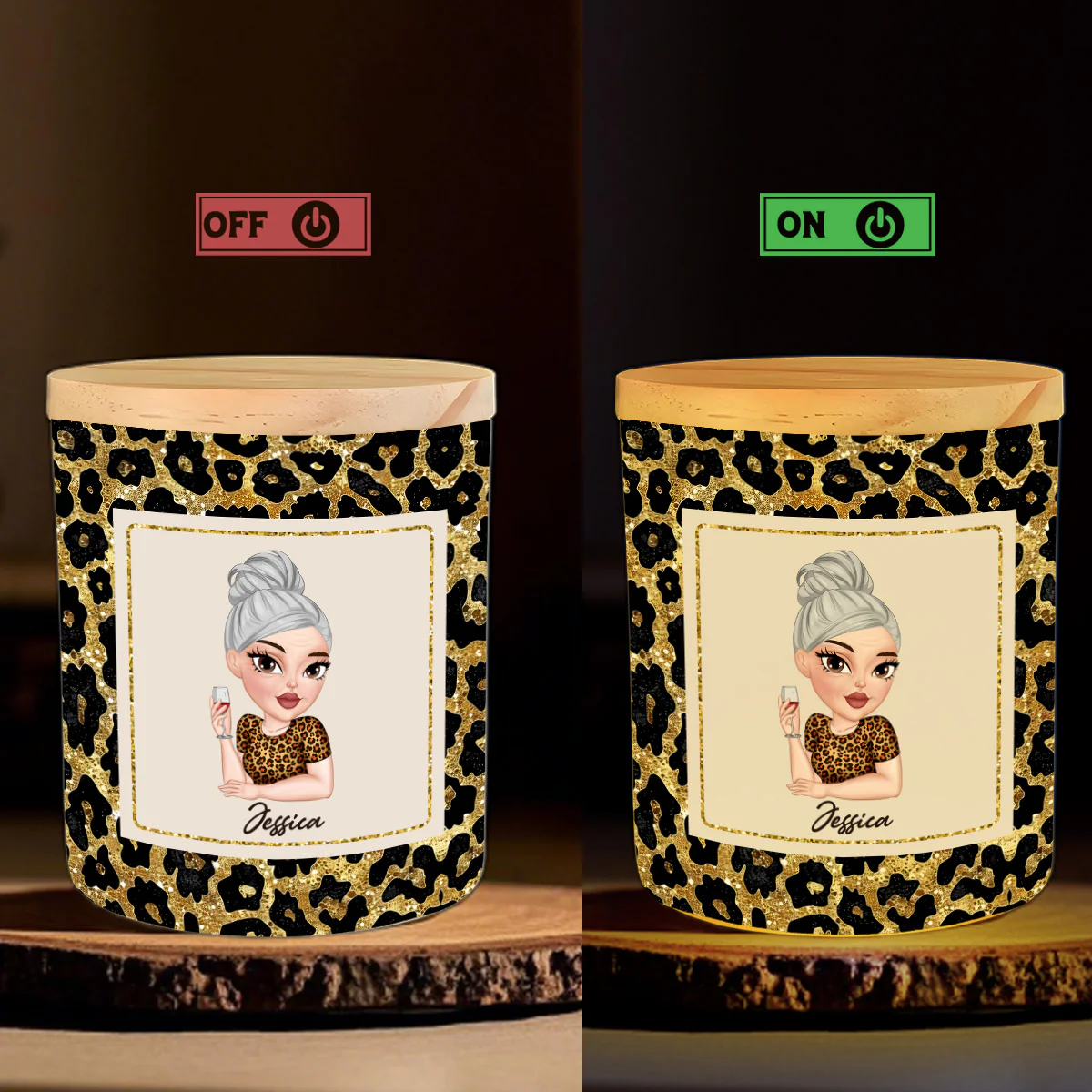 Mom Last Nerve - Personalized Custom Glass Jar With LED Candle - Image 5