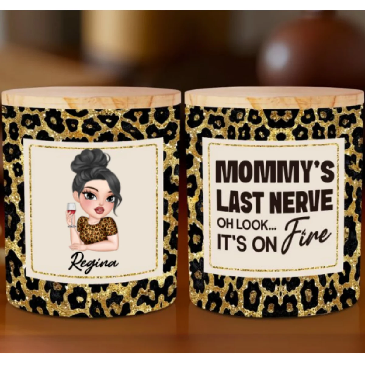 Mom Last Nerve - Personalized Custom Glass Jar With LED Candle - Image 7