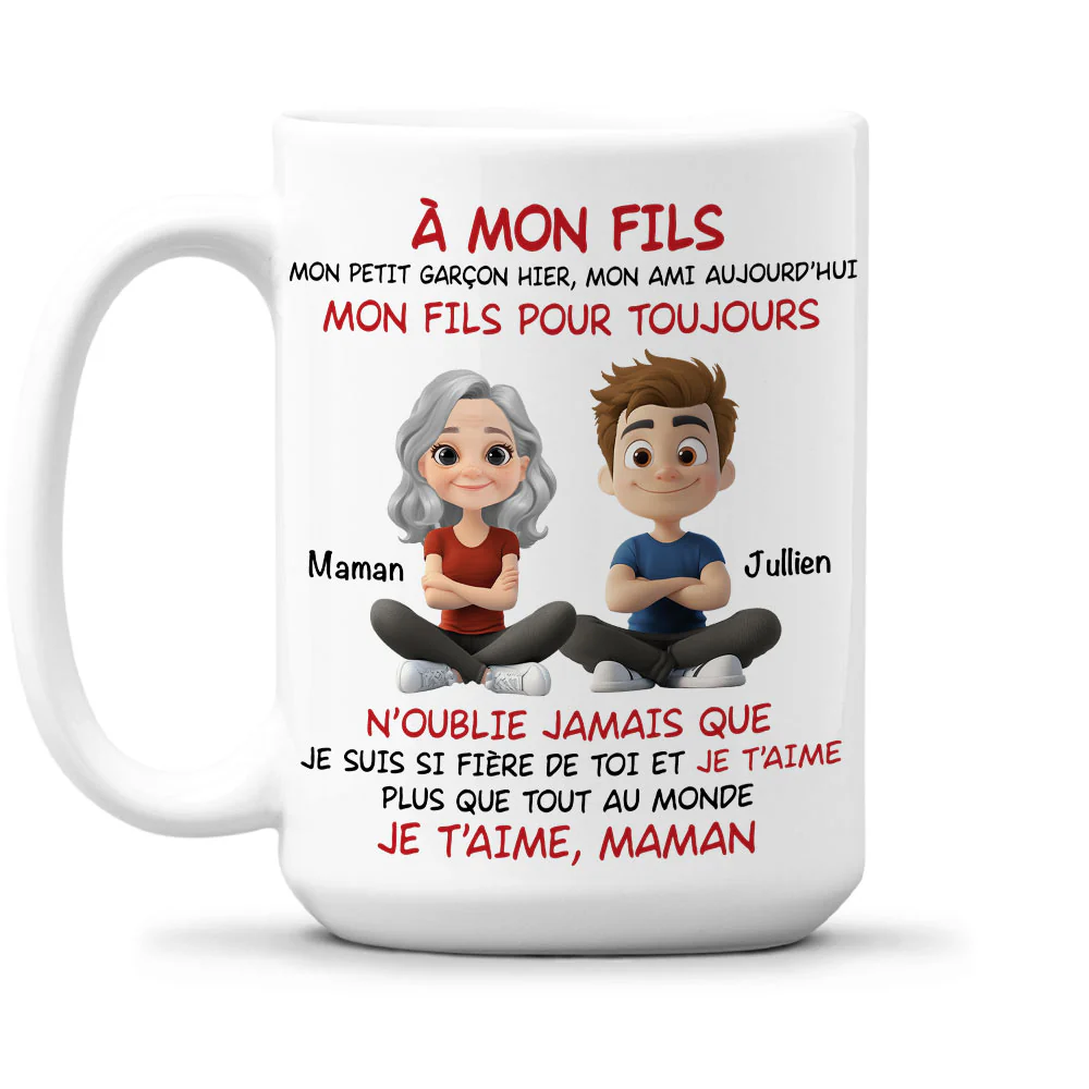 Mon Fils Mon Petit Garçon d'Hier - Mug Personnalisé - Image 2