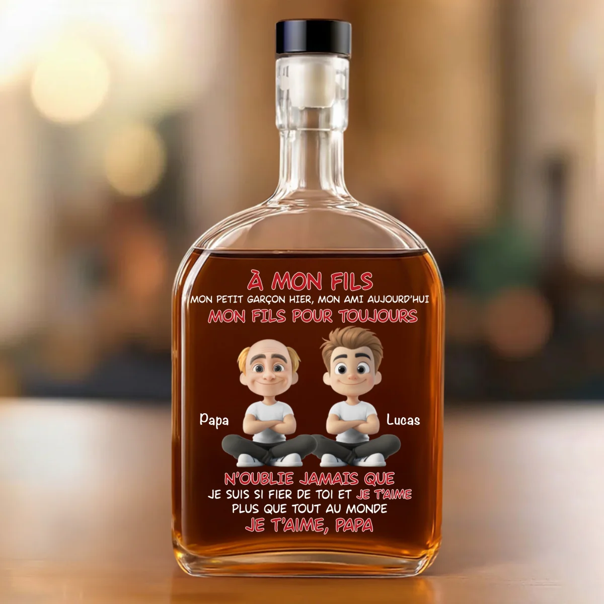 Mon Fils Pour Toujours - Carafe À Spiritueux Personnalisée - Image 7