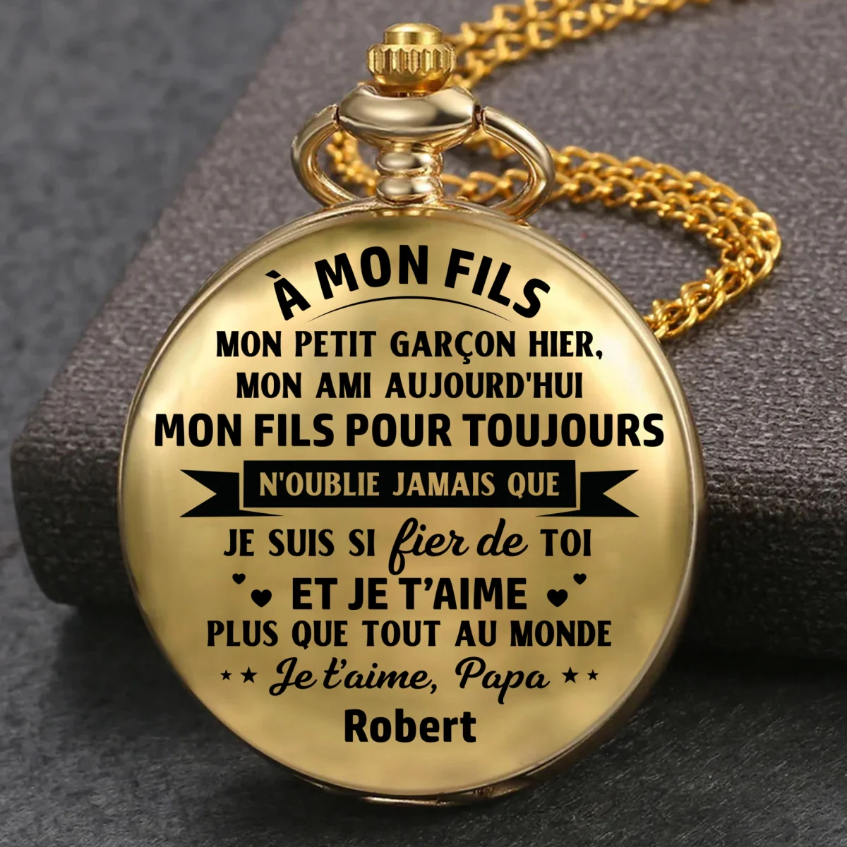Mon Fils Pour Toujours - Montre de Poche Personnalisée - Image 7
