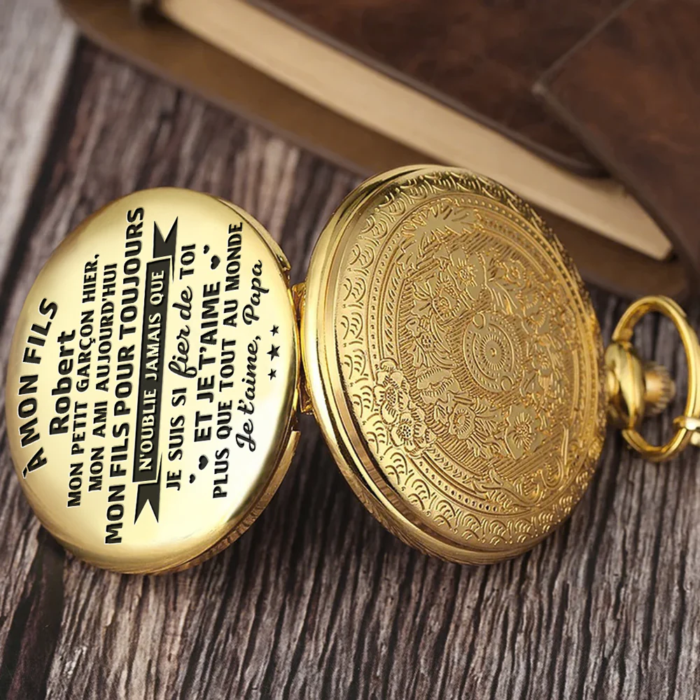 Mon Fils Pour Toujours Version 2 - Montre de Poche Personnalisée - Image 2