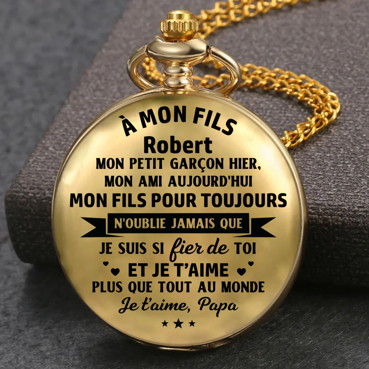 Mon Fils Pour Toujours Version 2 - Montre de Poche Personnalisée - Image 6