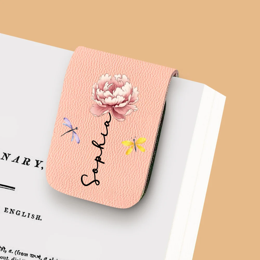 Monthly Flower - Personalized Custom Leather Bookmark - Image 10