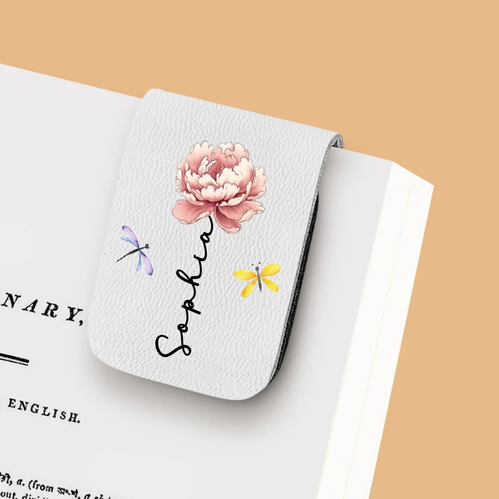 Monthly Flower - Personalized Custom Leather Bookmark - Image 11