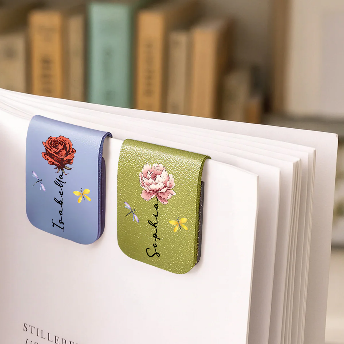 Monthly Flower - Personalized Custom Leather Bookmark - Image 2