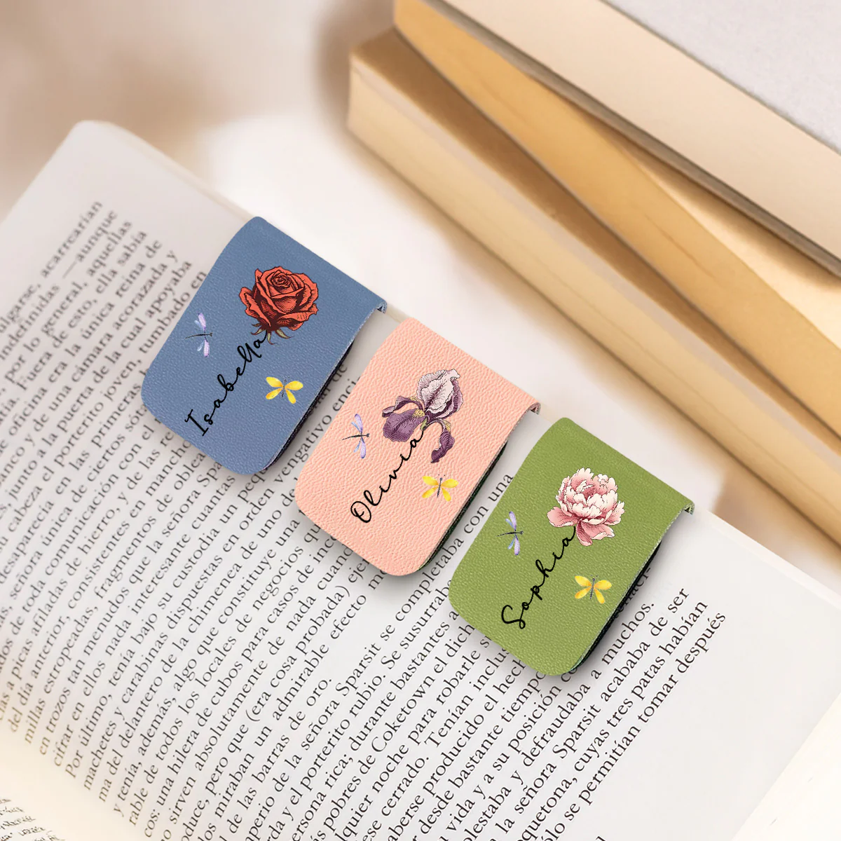 Monthly Flower - Personalized Custom Leather Bookmark - Image 4