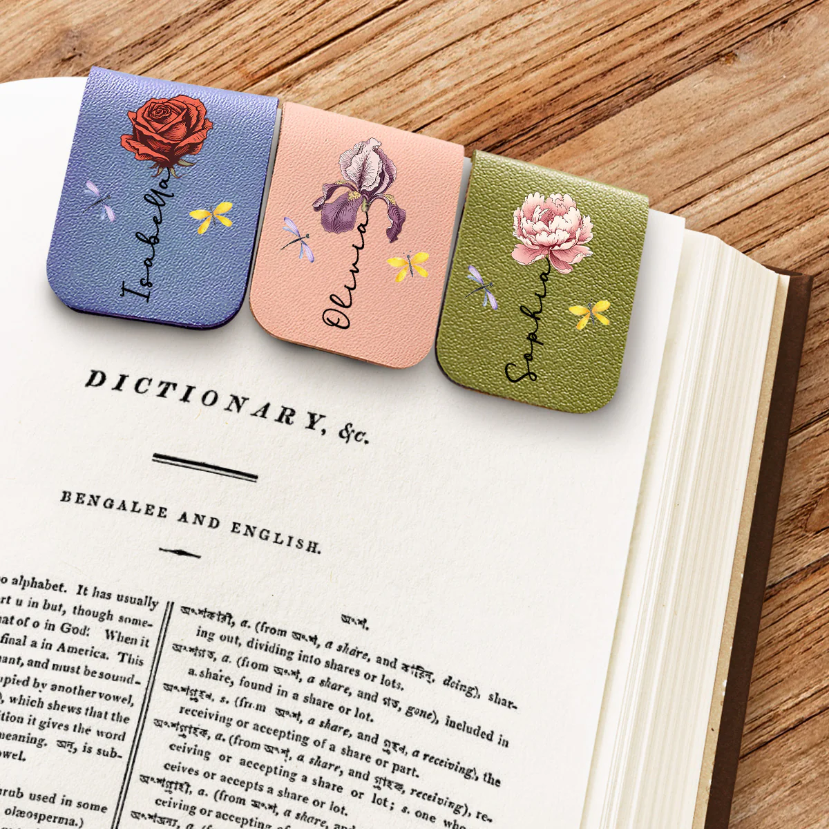 Monthly Flower - Personalized Custom Leather Bookmark - Image 5