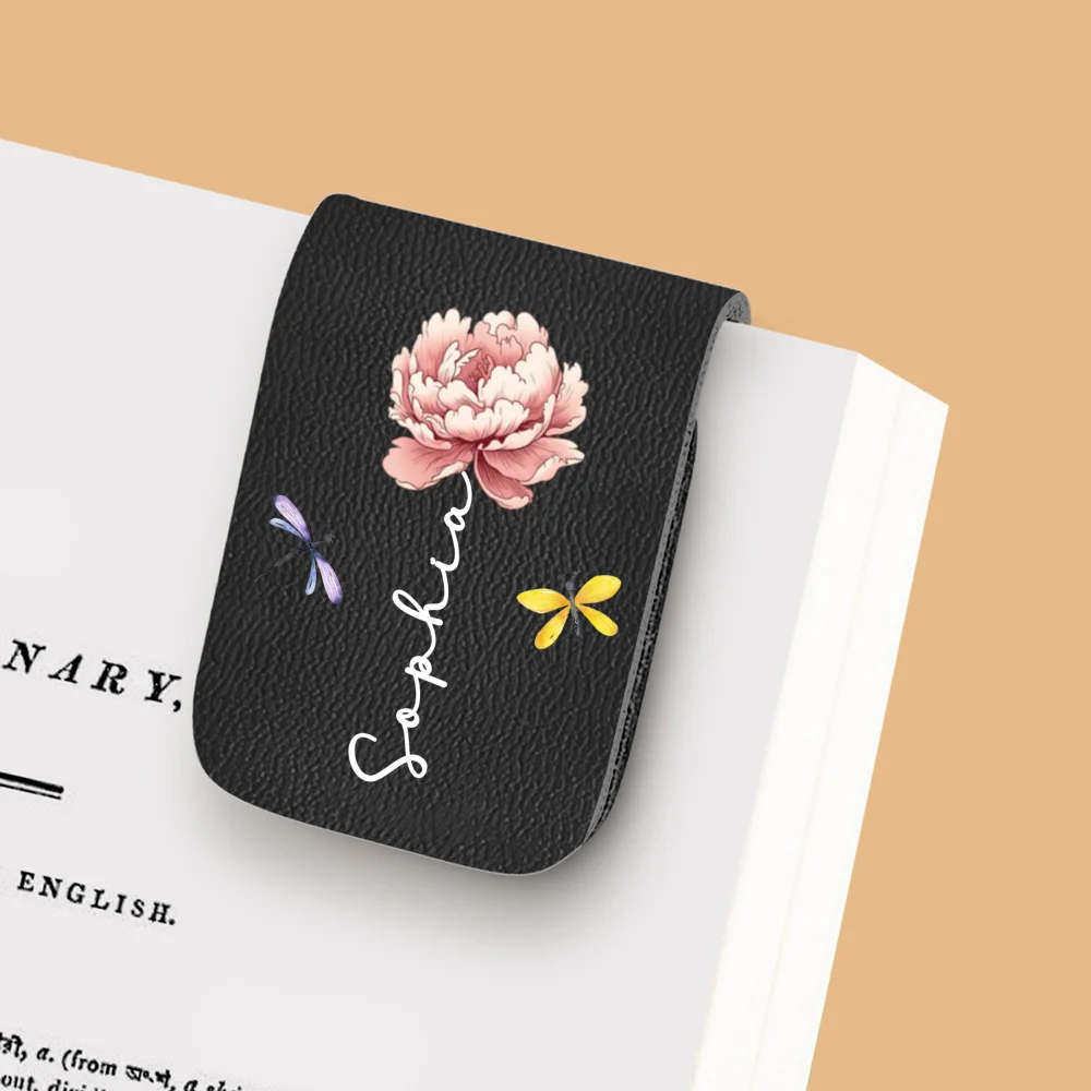 Monthly Flower - Personalized Custom Leather Bookmark - Image 7