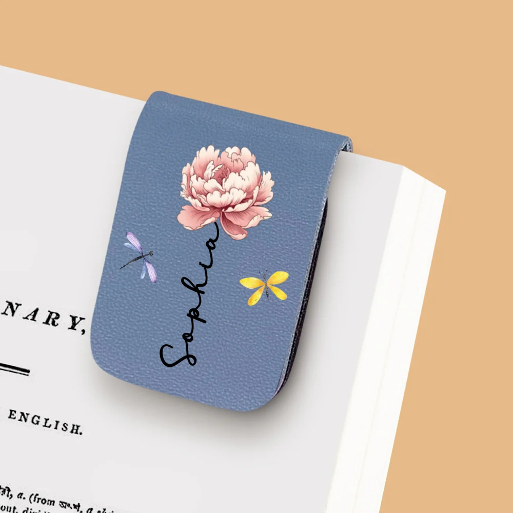 Monthly Flower - Personalized Custom Leather Bookmark - Image 8