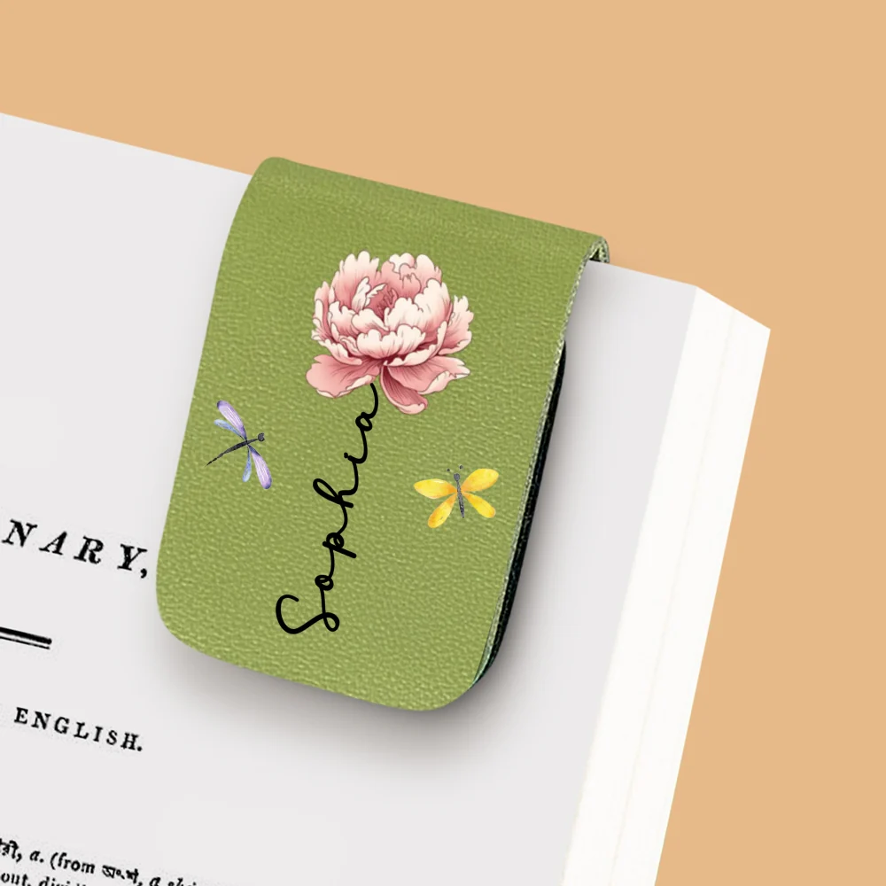 Monthly Flower - Personalized Custom Leather Bookmark - Image 9