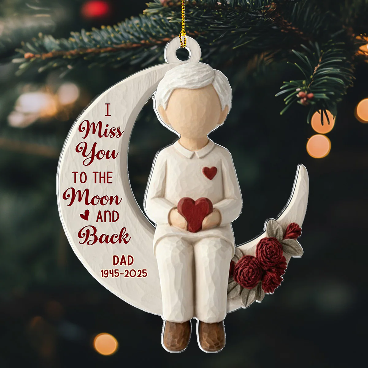 Moon Miss - Personalized Custom Acrylic Ornament - Image 2