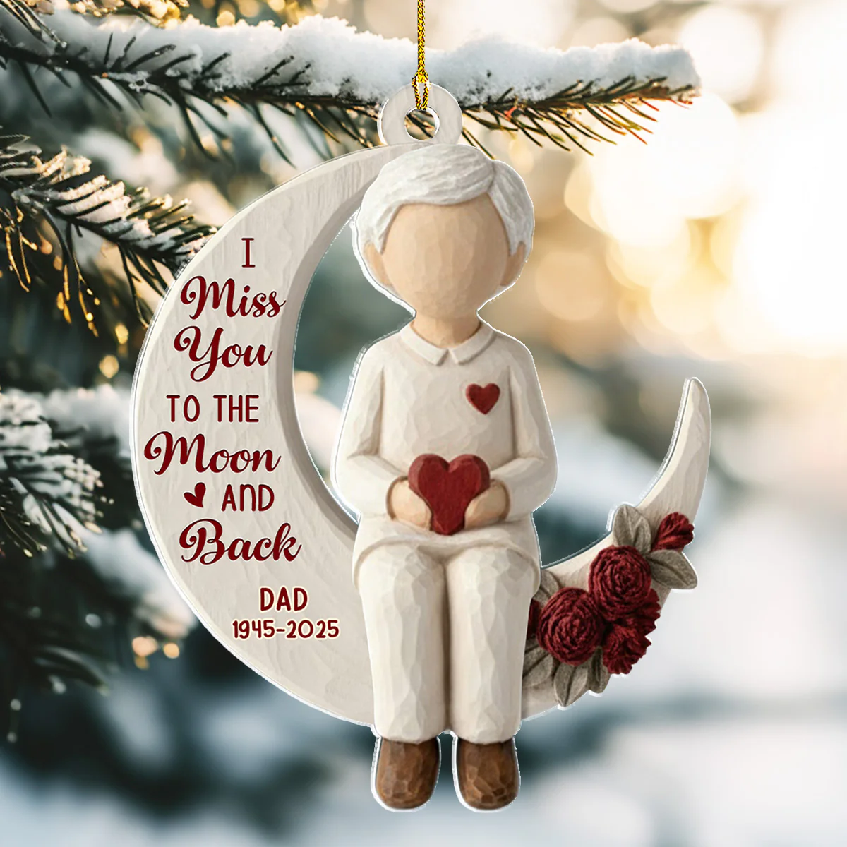 Moon Miss - Personalized Custom Acrylic Ornament - Image 4