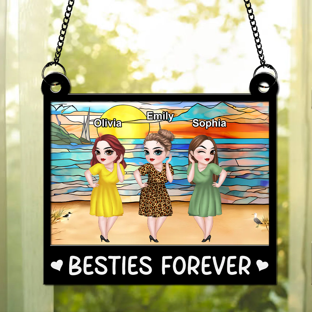 More Than Just Friends - Personalized Custom Suncatcher - Image 3