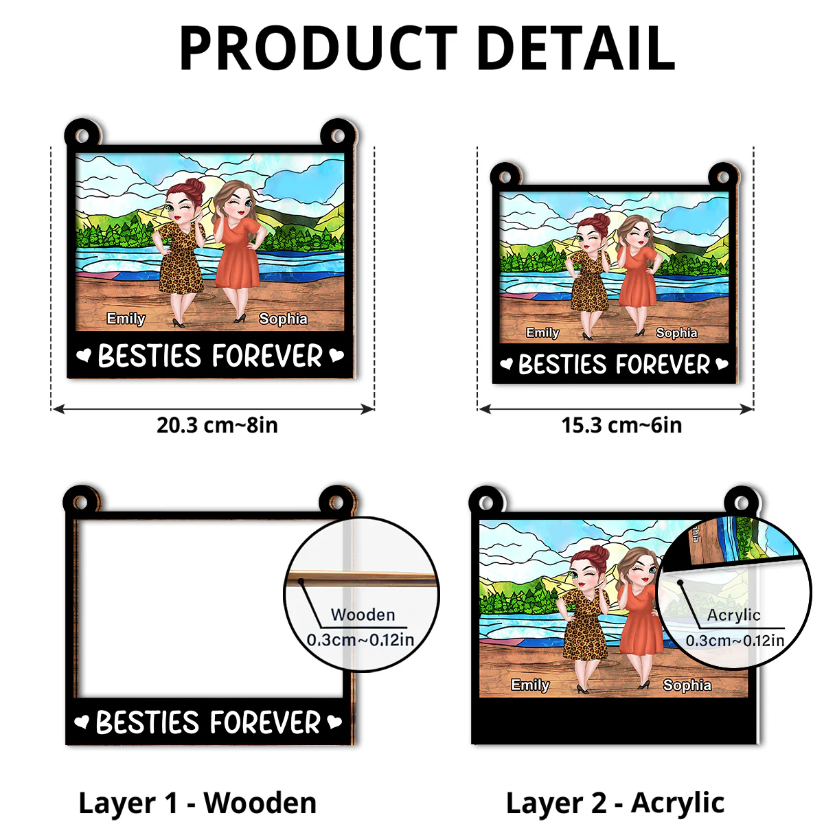 More Than Just Friends - Personalized Custom Suncatcher - Image 5
