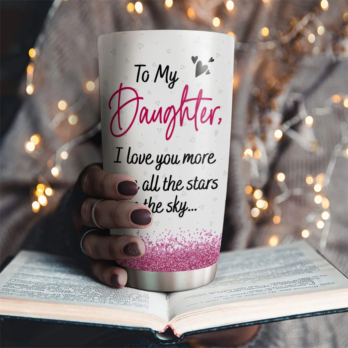 More Than Stars Above You Daughter - Personalized Custom Tumbler - Image 2