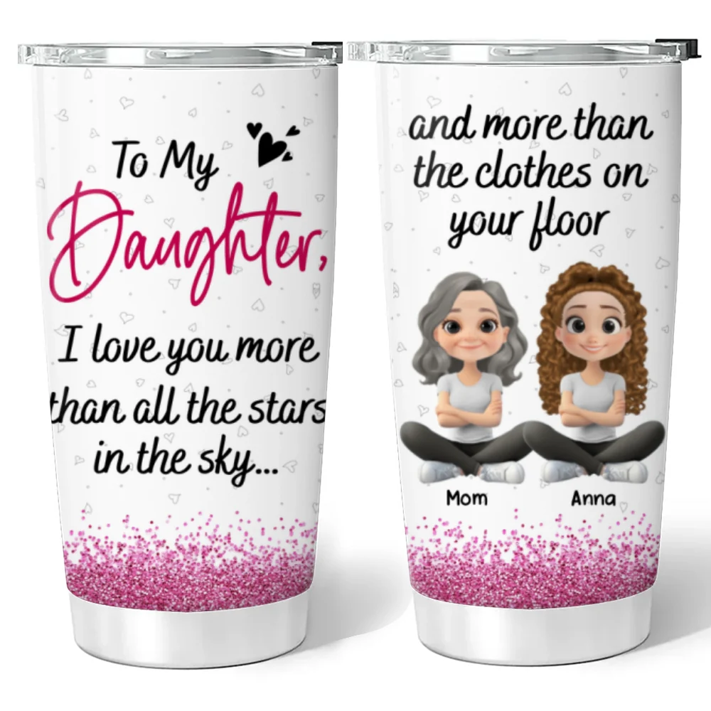 More Than Stars Above You Daughter - Personalized Custom Tumbler - Image 5