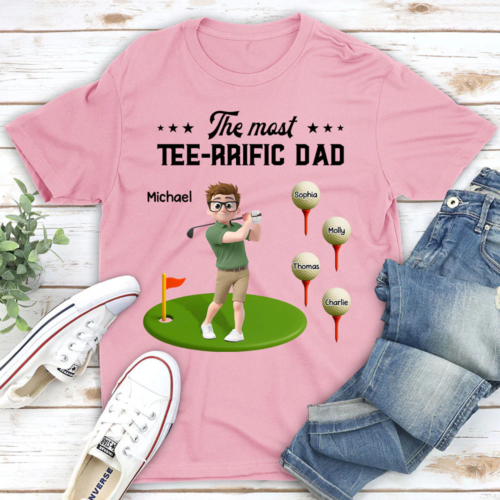 Most Terrific Golf Dad - Personalized Custom Shirt - Image 2