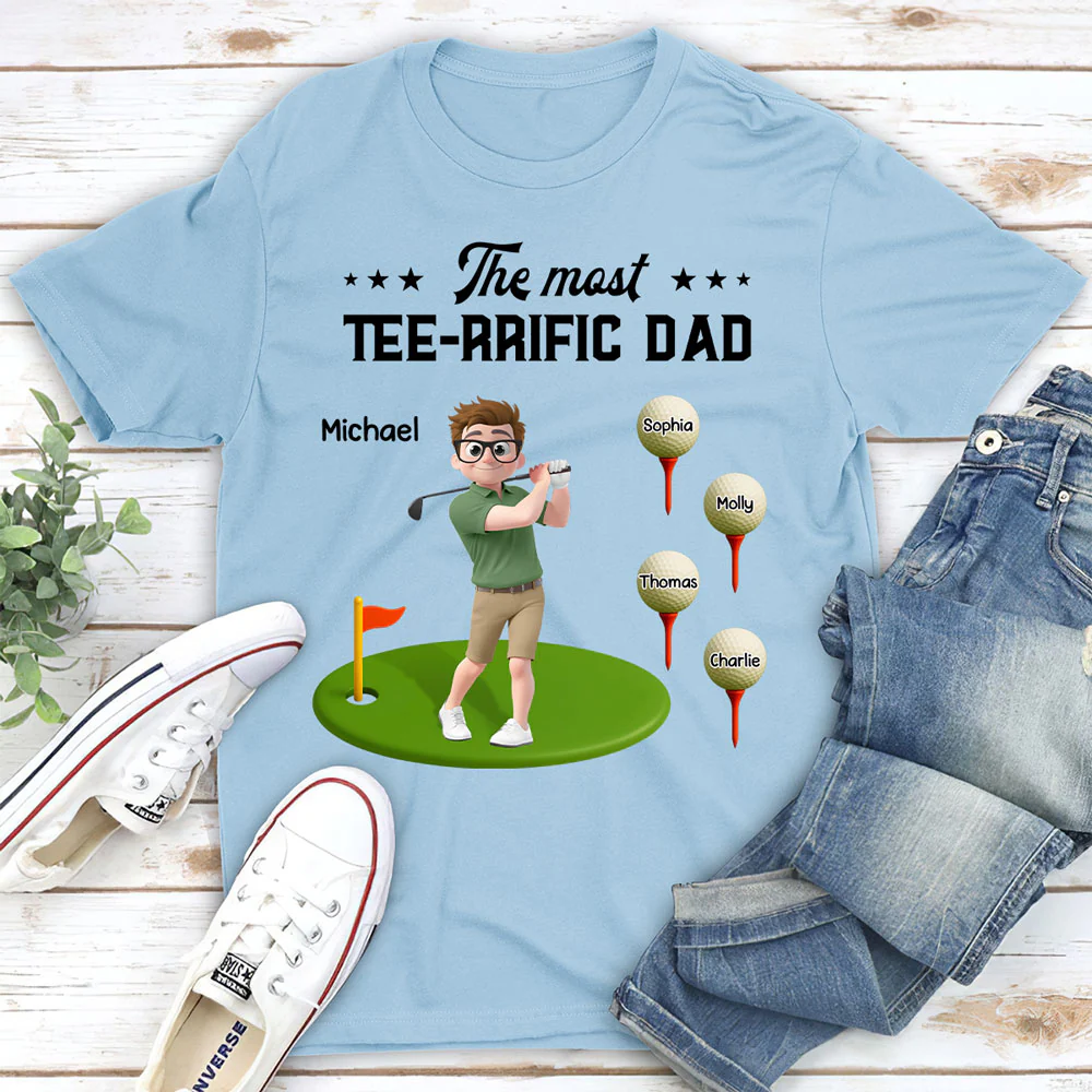 Most Terrific Golf Dad - Personalized Custom Shirt - Image 3
