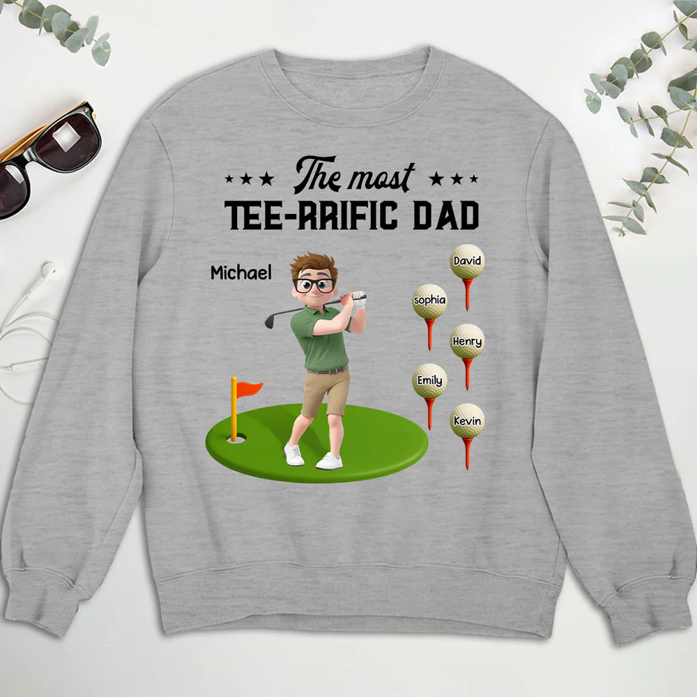 Most Terrific Golf Dad - Personalized Custom Shirt - Image 5
