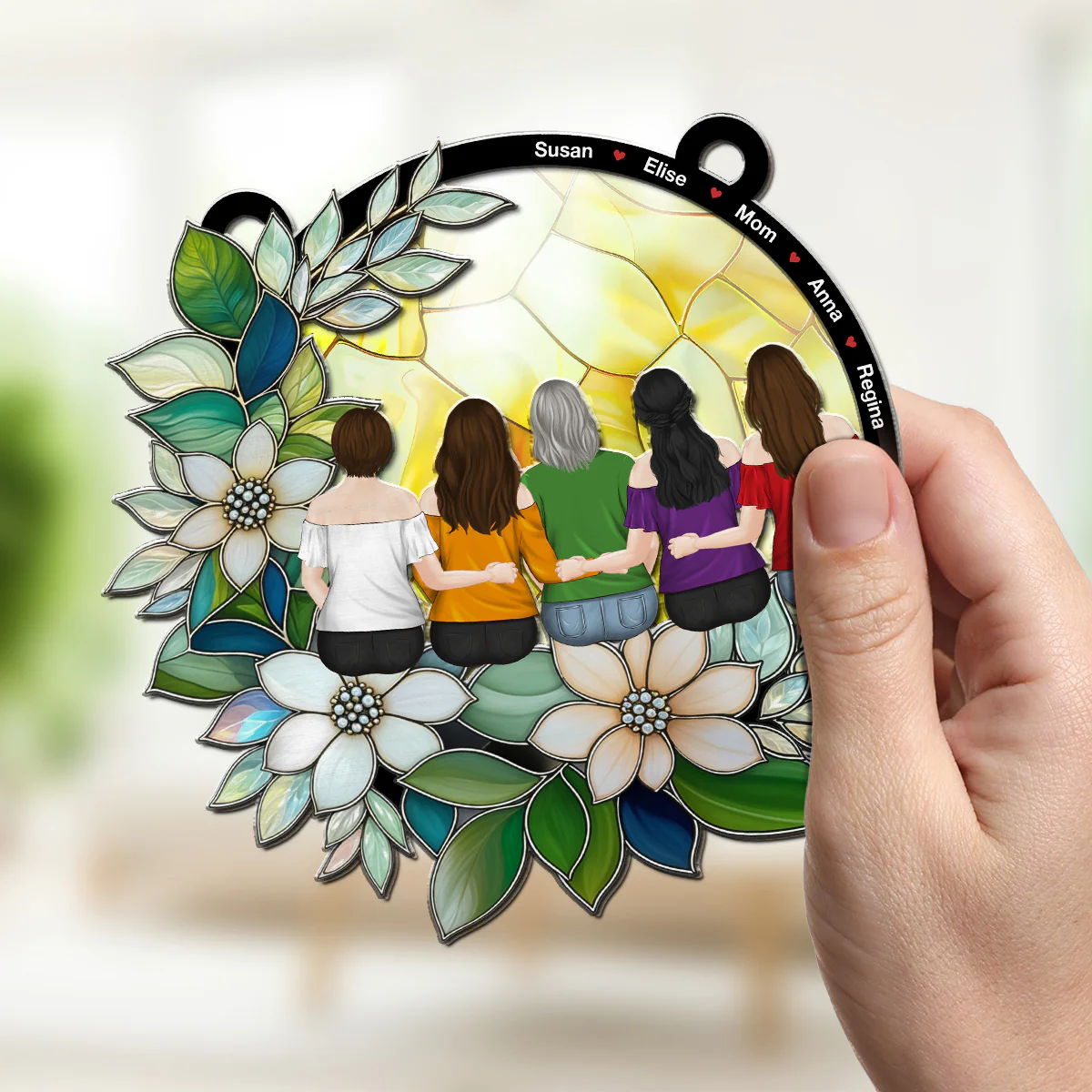 Mother And Daughter Always Connected - Personalized Custom Suncatcher - Image 3