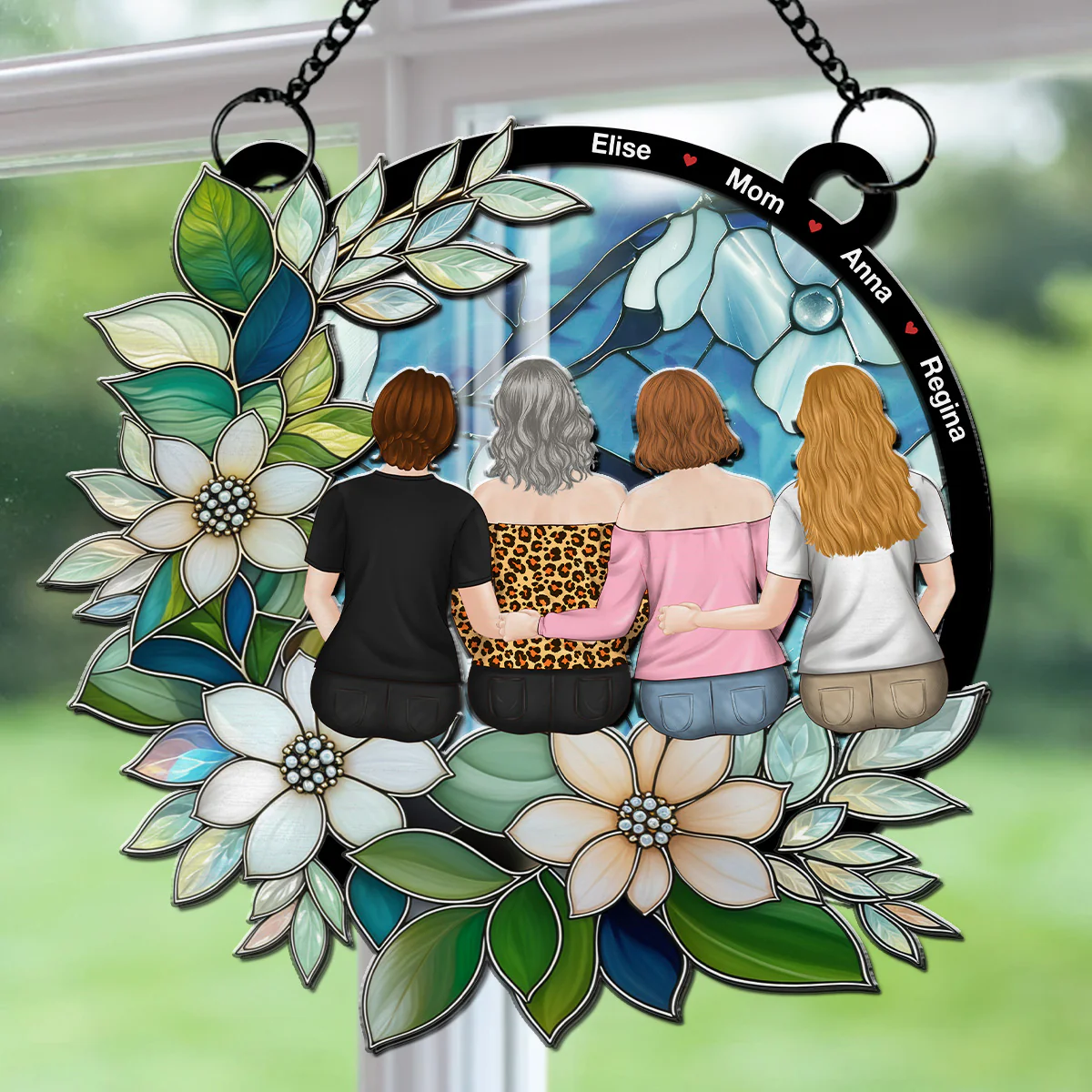 Mother And Daughter Always Connected - Personalized Custom Suncatcher - Image 4