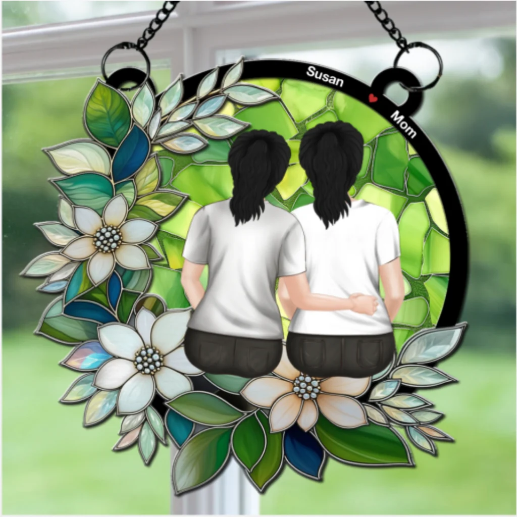 Mother And Daughter Always Connected - Personalized Custom Suncatcher - Image 6