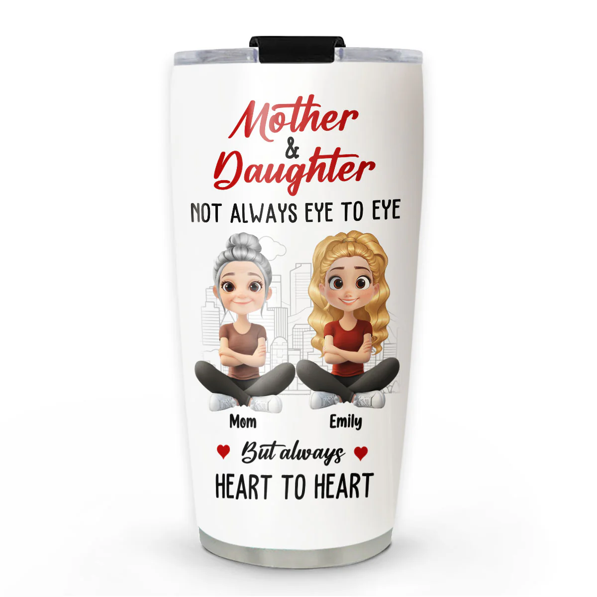Mother And Daughter Always Connected - Personalized Custom Tumbler