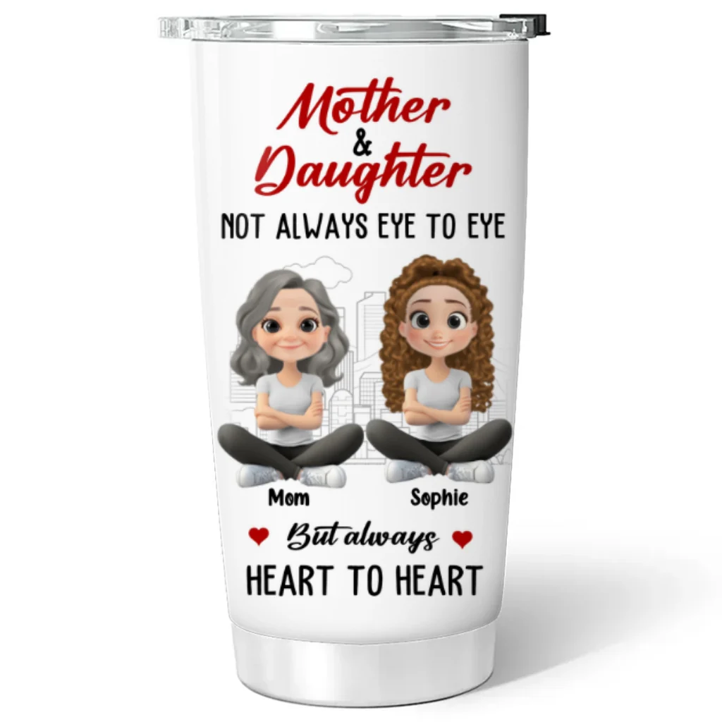 Mother And Daughter Always Connected - Personalized Custom Tumbler - Image 5