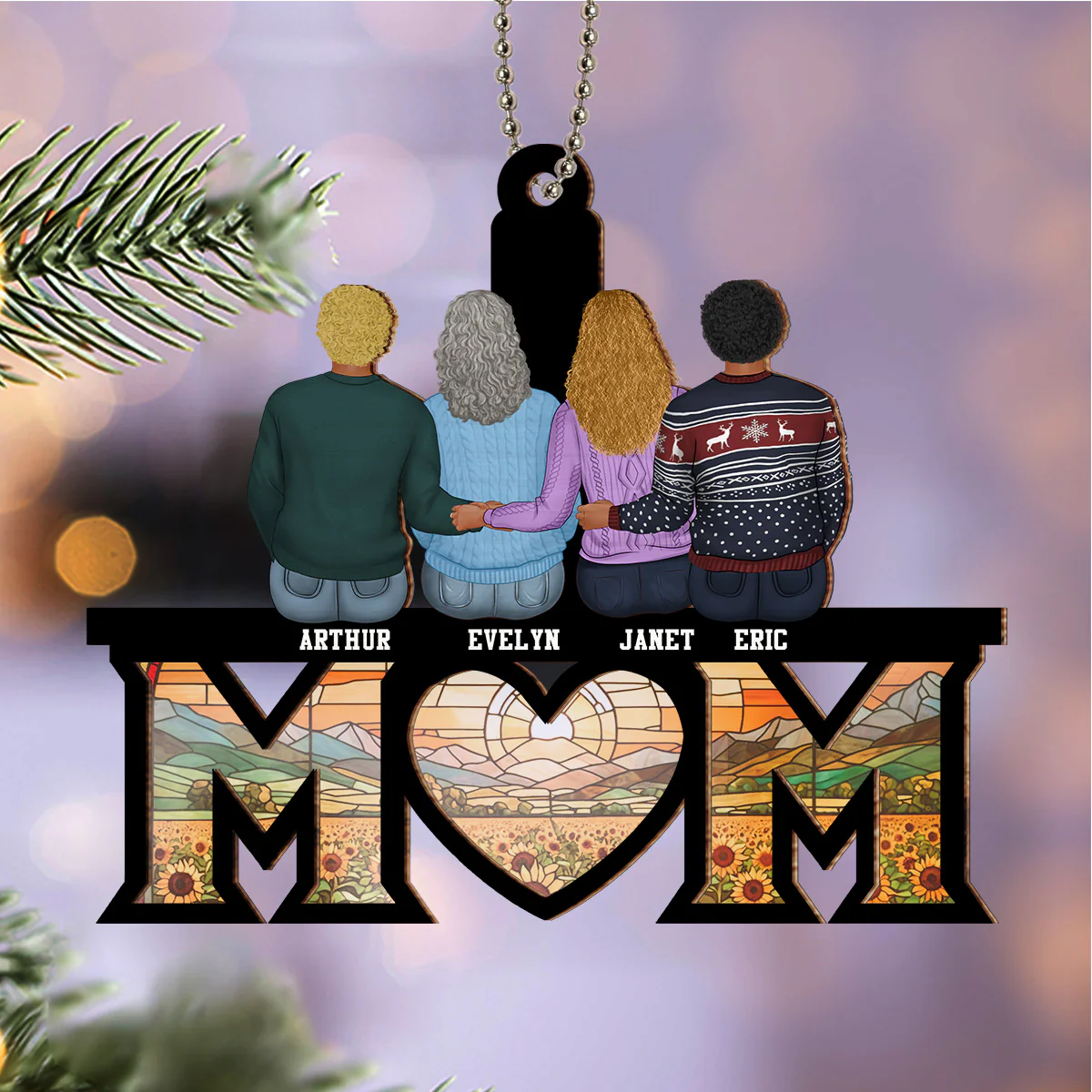 Mother And Daughter Bond - Personalized Custom Suncatcher Ornament - Image 2
